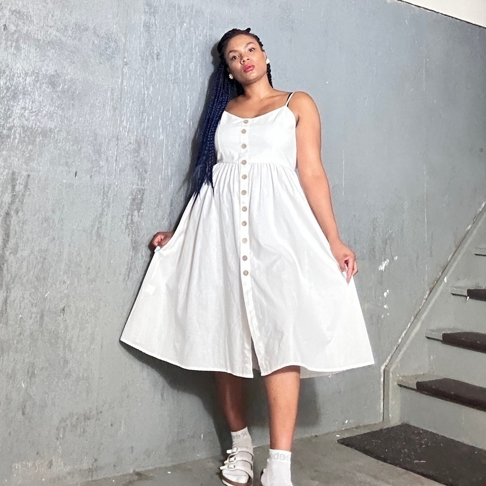 Summer Cotton Midi Dress, Fits S/M